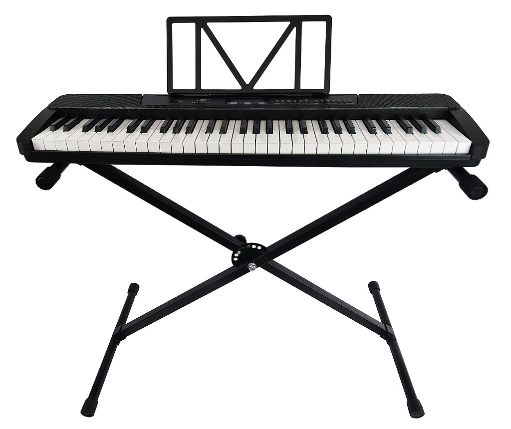 Teclado Musical Arranjador Meike 61 Teclas MK-2902 MIDI + Sup