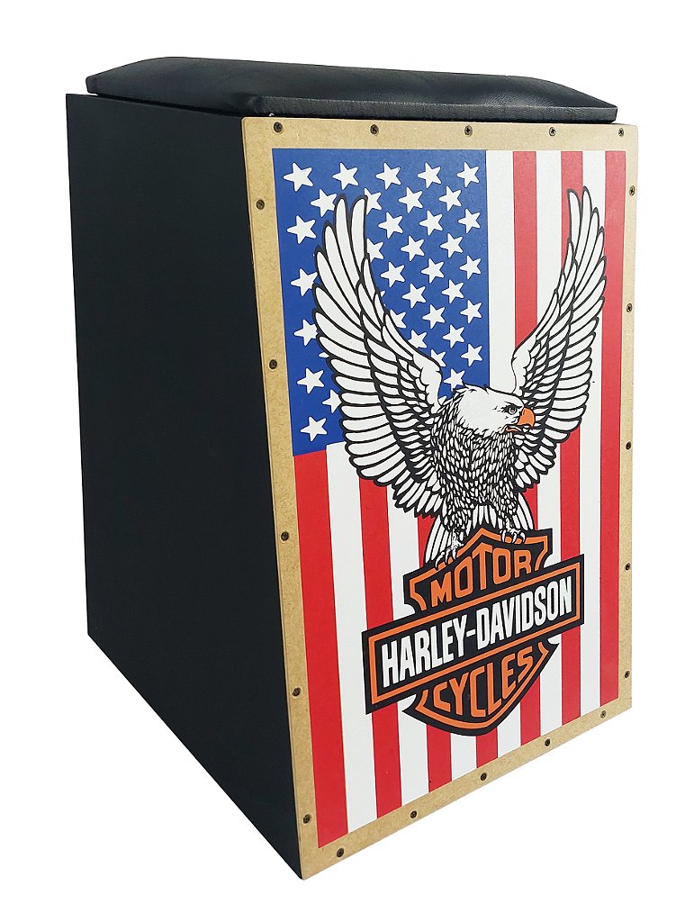 Cajon Jaguar K2 Pro Eletro Acústico Inclinado - mod Harley