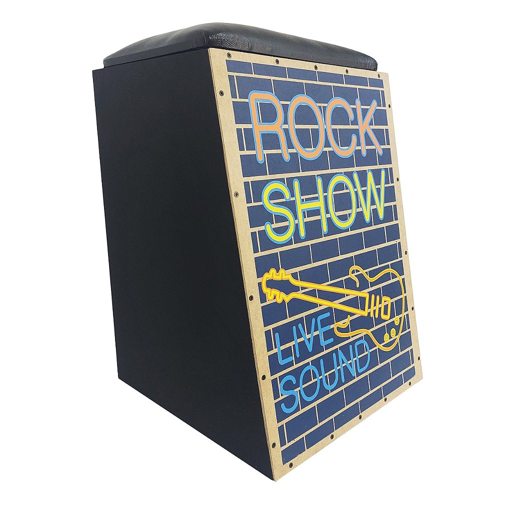 Cajon Jaguar K2 Pro Eletro Acústico Inclinado - modelo Rock Show