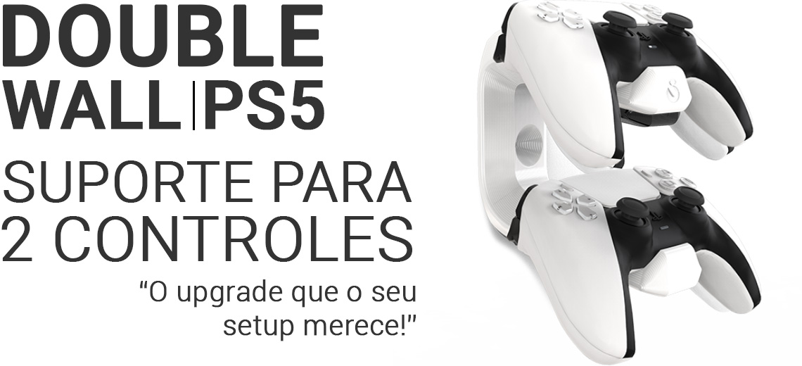 Suporte 2 Controles PS5 Playstation 5 de Parede vn em Promoção na