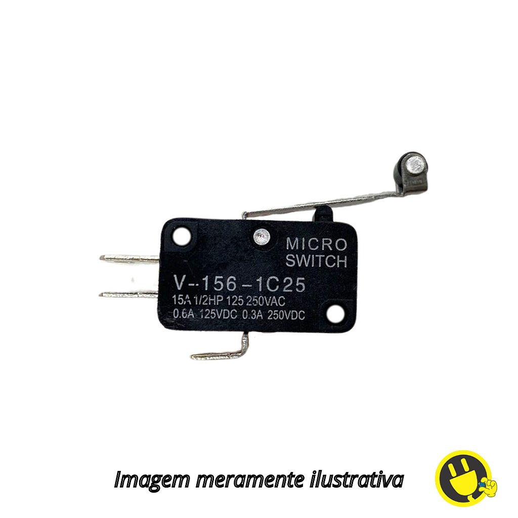Chave Micro Switch com Rolete V-156-1C25 15A - SmartProjects