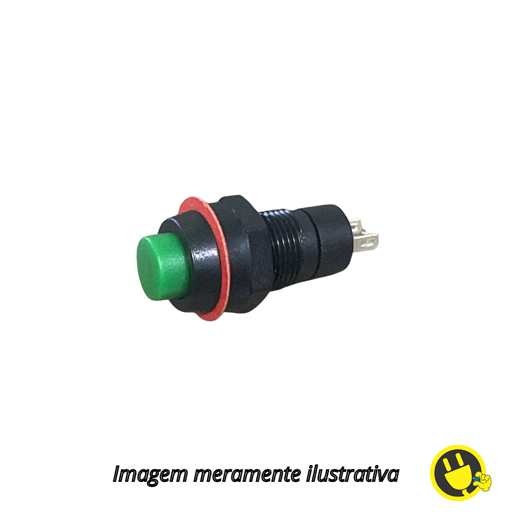 Chave Botão DS-211 2 Terminais Com Trava Verde - SmartProjects