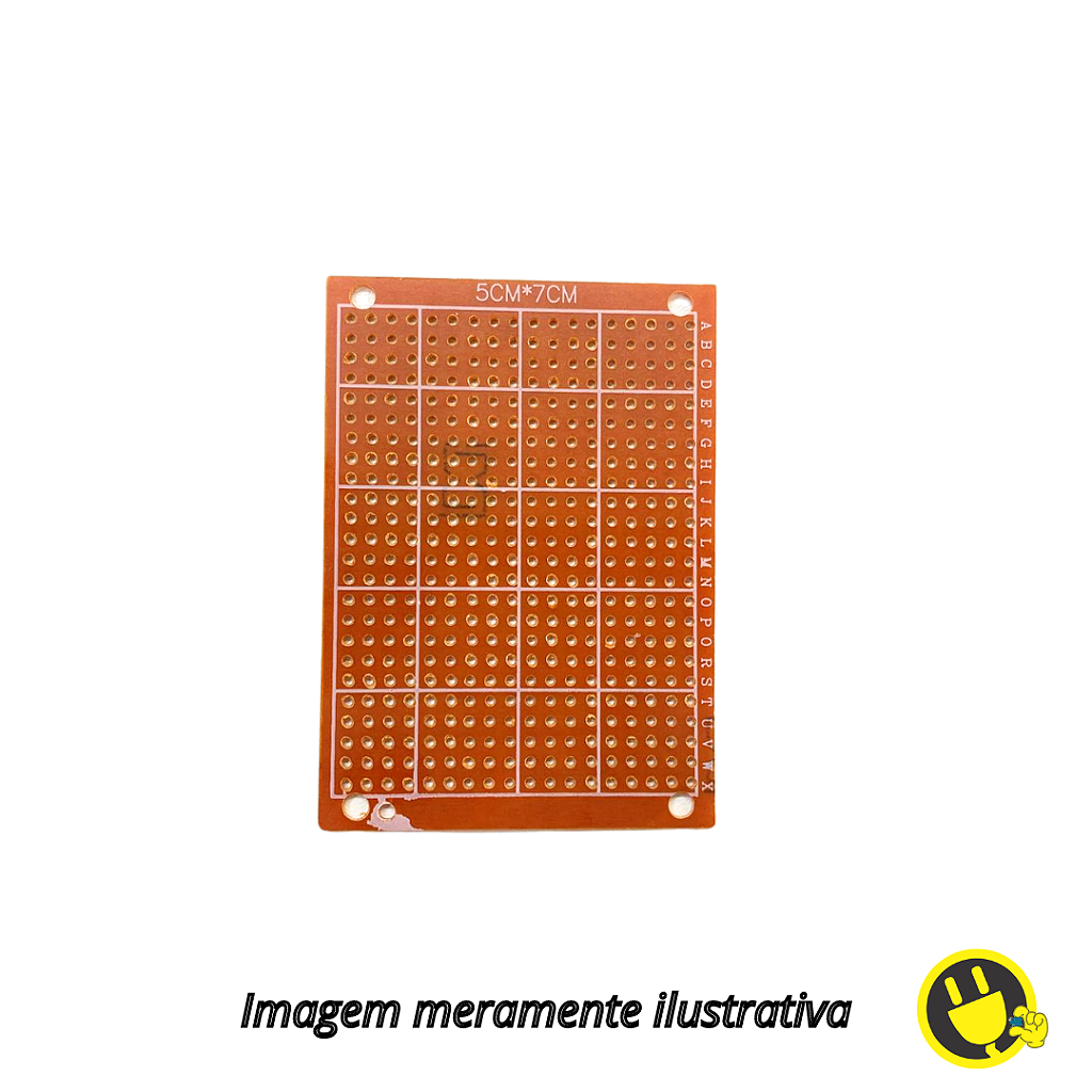 Placa 5x7 Universal Perfurada Ilhada Fibra Fenolite