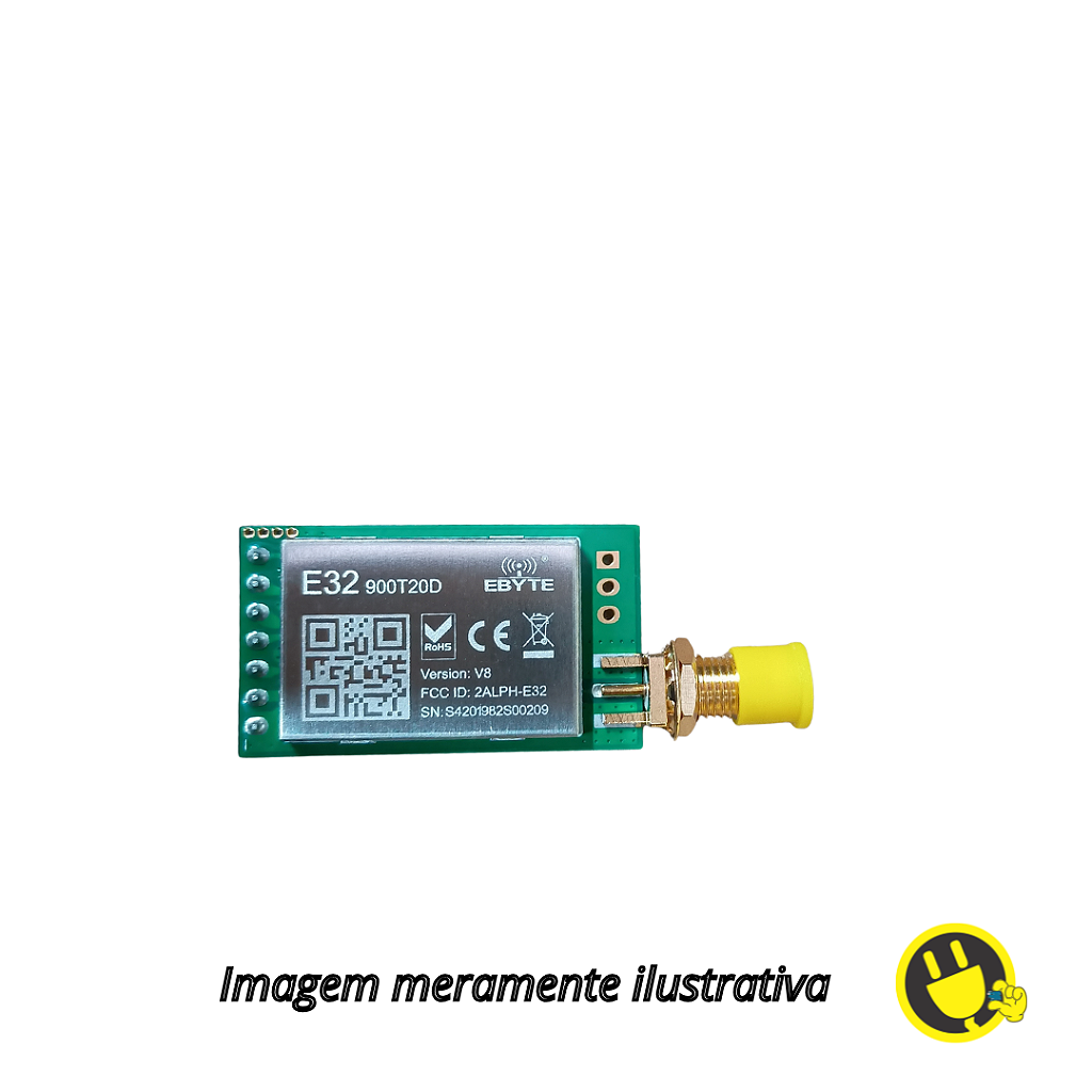 Módulo RF Wireless LoRa 915 MHz Longo Alcance 900T20D 5 km