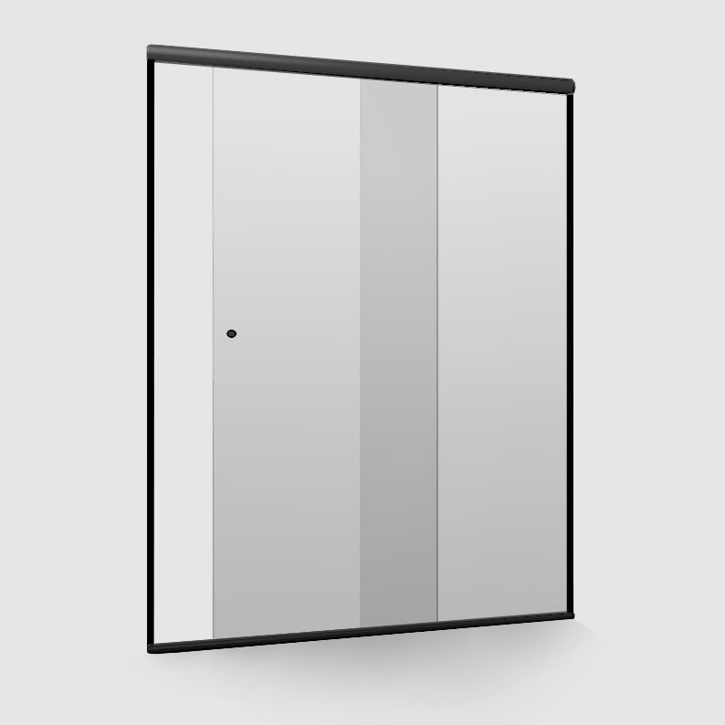 KIT BOX F3 1,80 m (Acessórios + Perfis) para 2 vidros fixos e 2