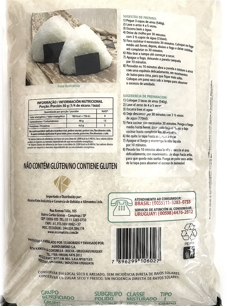 ARROZ PARA SUSHI MIROKUMAI - 5 KG - Artico