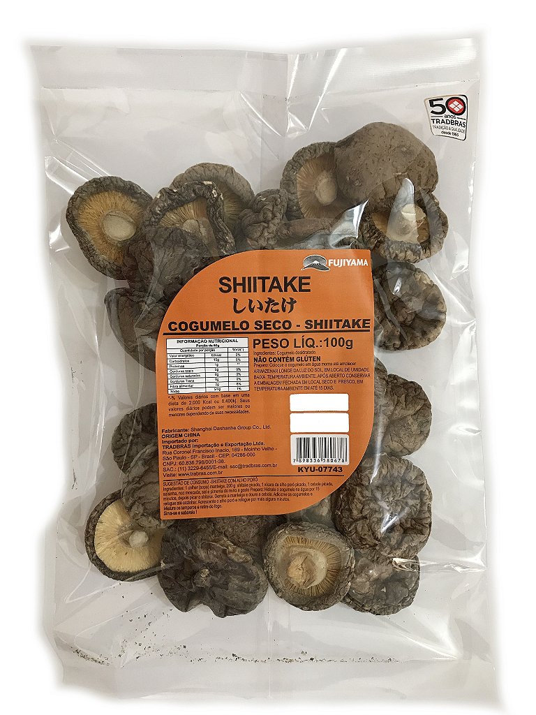 Cogumelo Shitake Fatiado Chinês Fujiyama 50g