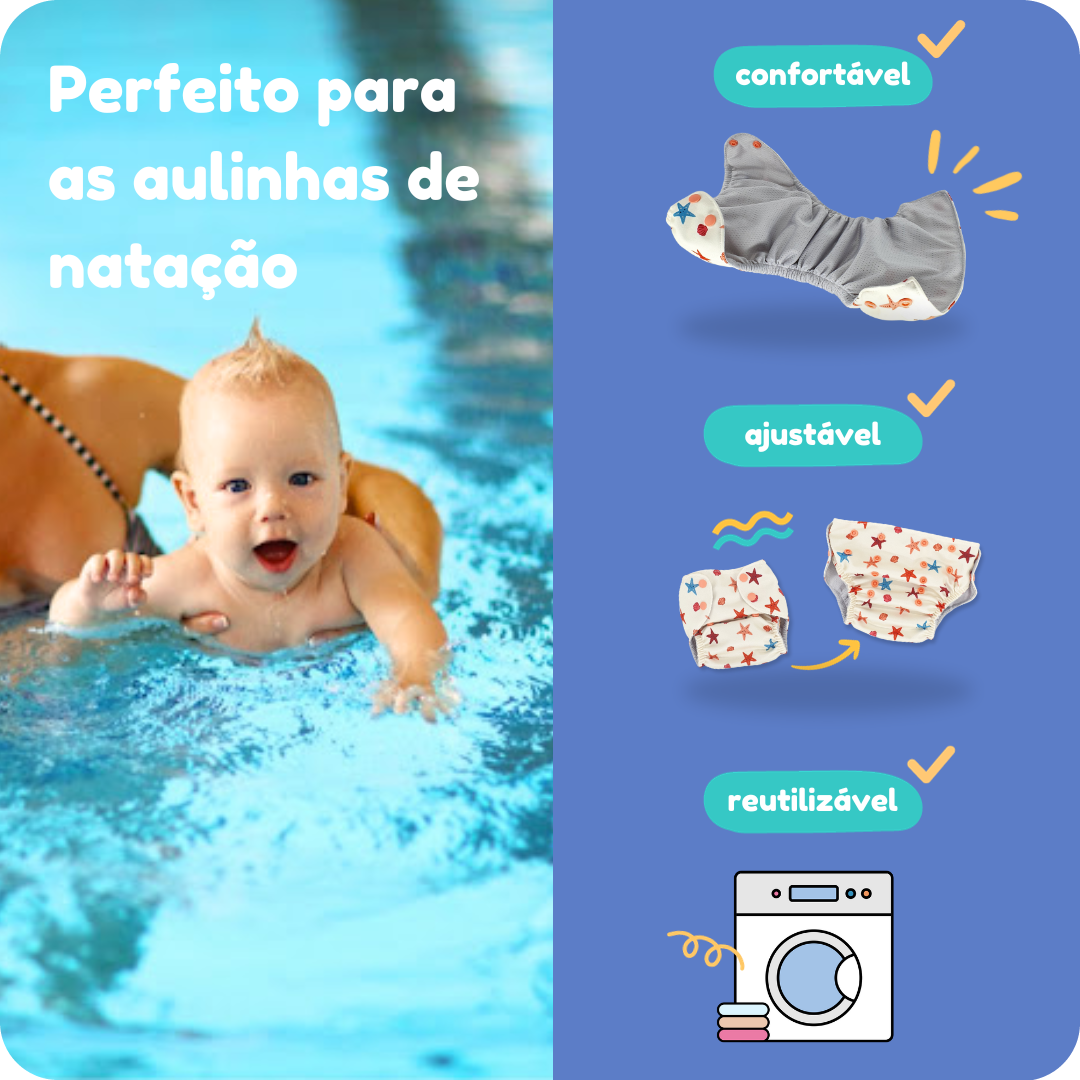 Diferenciais Fraldadinhos fralda de piscina durabilidade de 300 lavagens