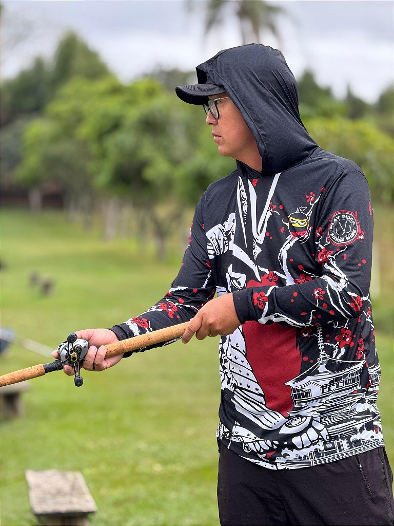 Camisa de Pesca Ninja Edition Play Pesca com Capuz by Massa