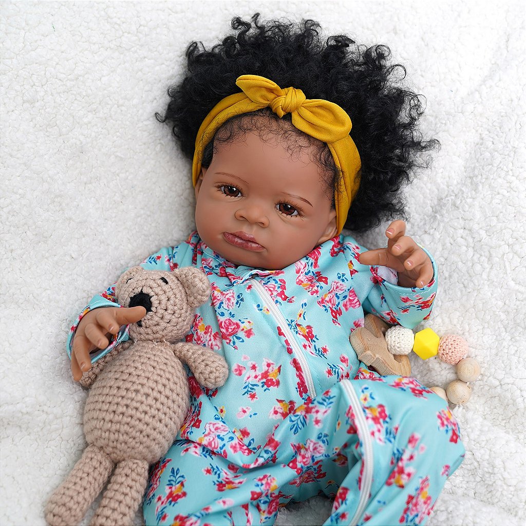 Bebe Reborn Morena Afro Relaista - Dondoquinha Reborn - Bebê Reborn