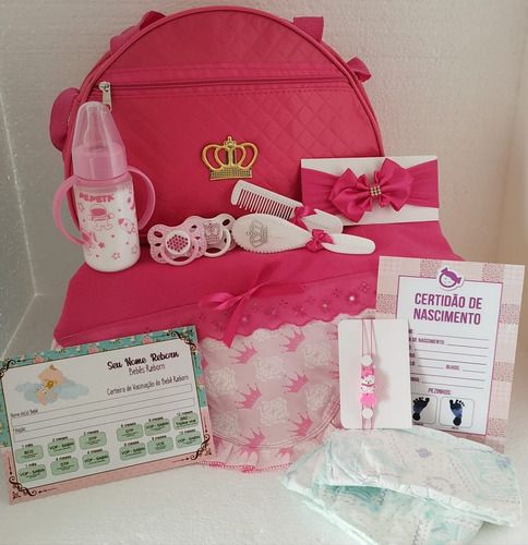 Kit de Roupas para Boneca Bebê Reborn Menina com tamanho de até