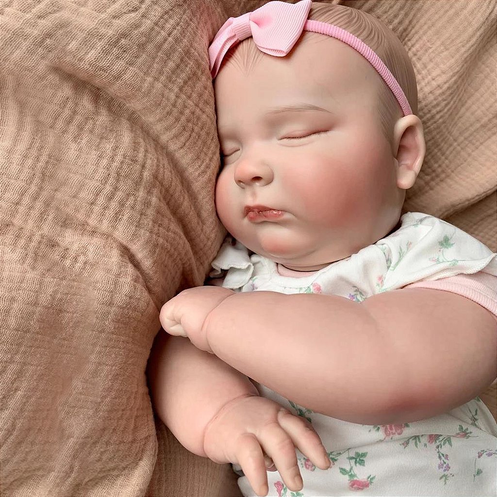 Bebe Reborn Realista Dormindo Corpo de Tecido - Dondoquinha Reborn - Bebê  Reborn