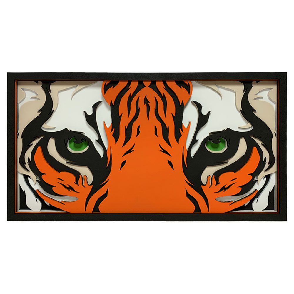 Quadro decorativo 3D Olho do Tigre - Eye Of The Tiger Multicamada em M -  Aimará Decor