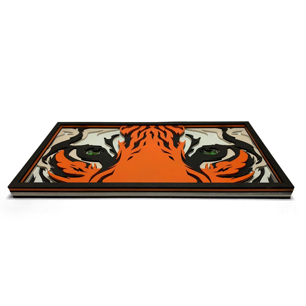 Quadro decorativo 3D Olho do Tigre - Eye Of The Tiger Multicamada em M -  Aimará Decor