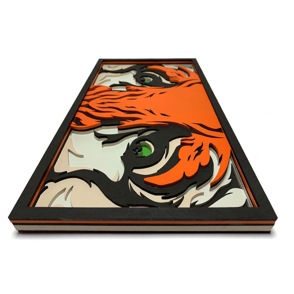 Quadro decorativo 3D Olho do Tigre - Eye Of The Tiger Multicamada em M -  Aimará Decor