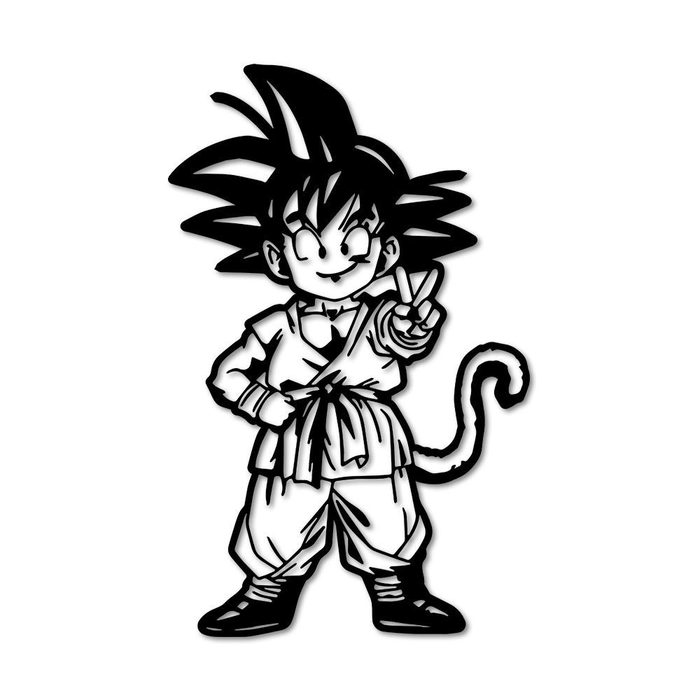 DESENHO DO GOKU EM PRETO E BRANCO 