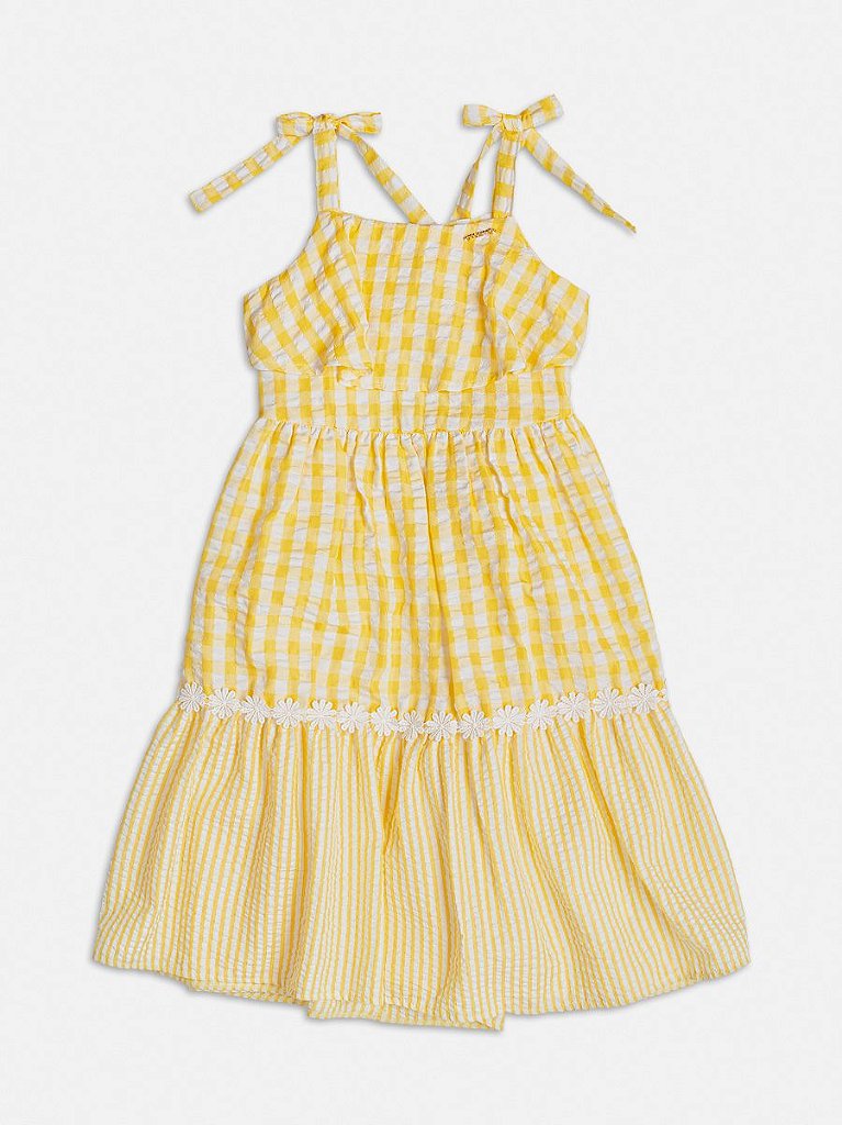 Vestido Piaui Xadrez - Aluf - Amarelo - Shop2gether