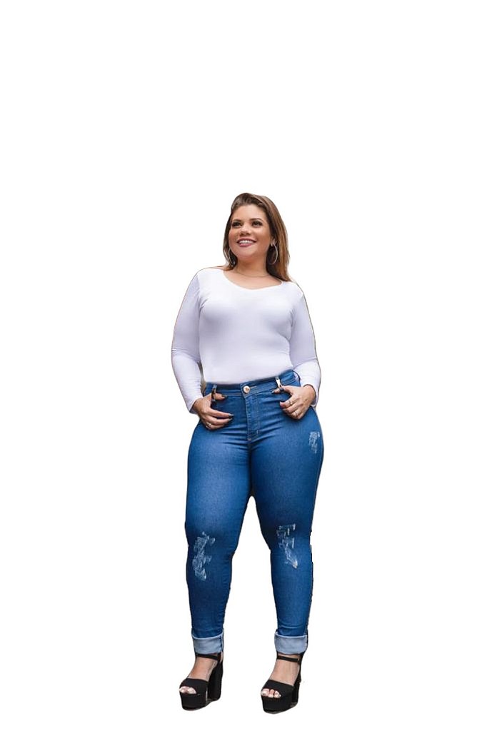 calça jeans com cinta interna plus size
