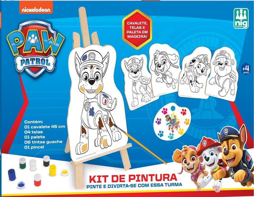 Brinquedo Infantil Jogo Kit Pintura Patrulha Canina Nig - Kit de