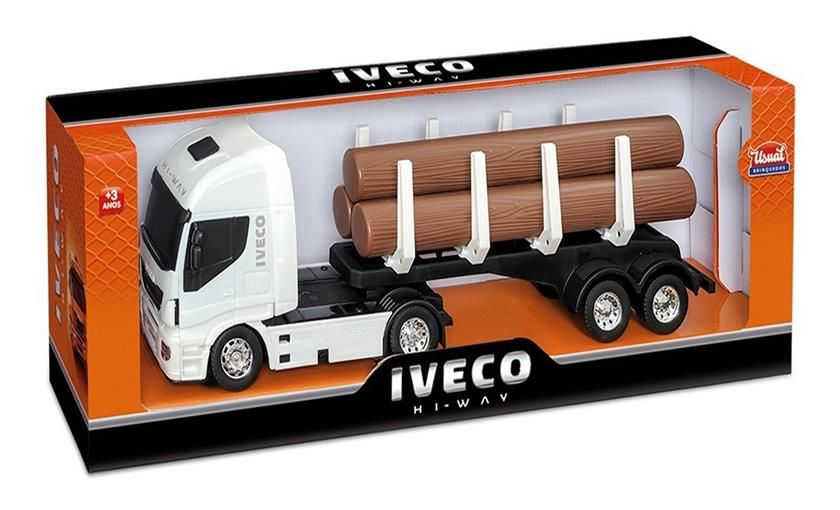 Brinquedo Carreta Iveco Hi-way Com Empilhadeira Agille