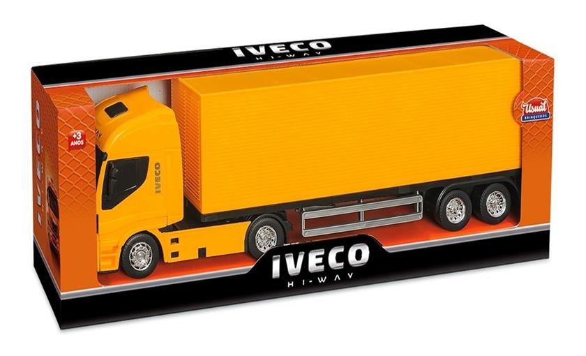 Brinquedo Caminhão Iveco Tector Coletor Laranja