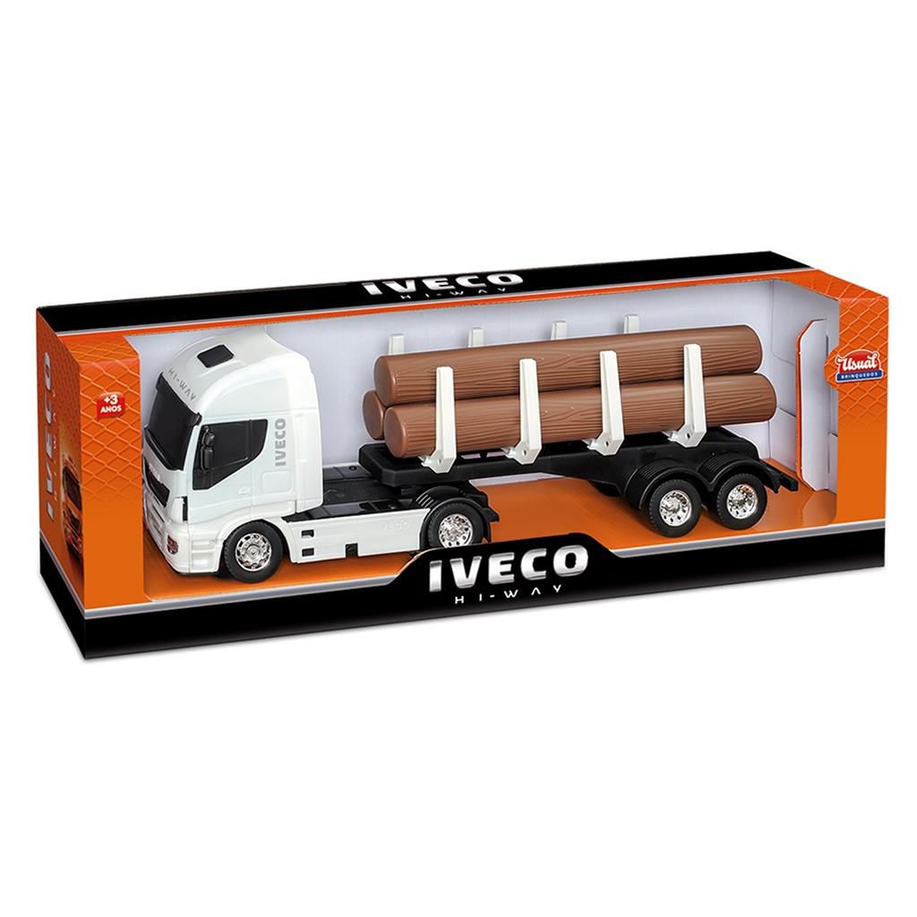Kit Brinquedo Caminhão Basculante e Caminhão Com Toras Iveco