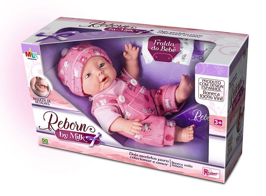 BONECA REBORN BY MILK MENINA - MILK BRINQUEDOS - Toyslandia