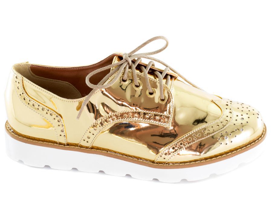 tenis oxford dourado