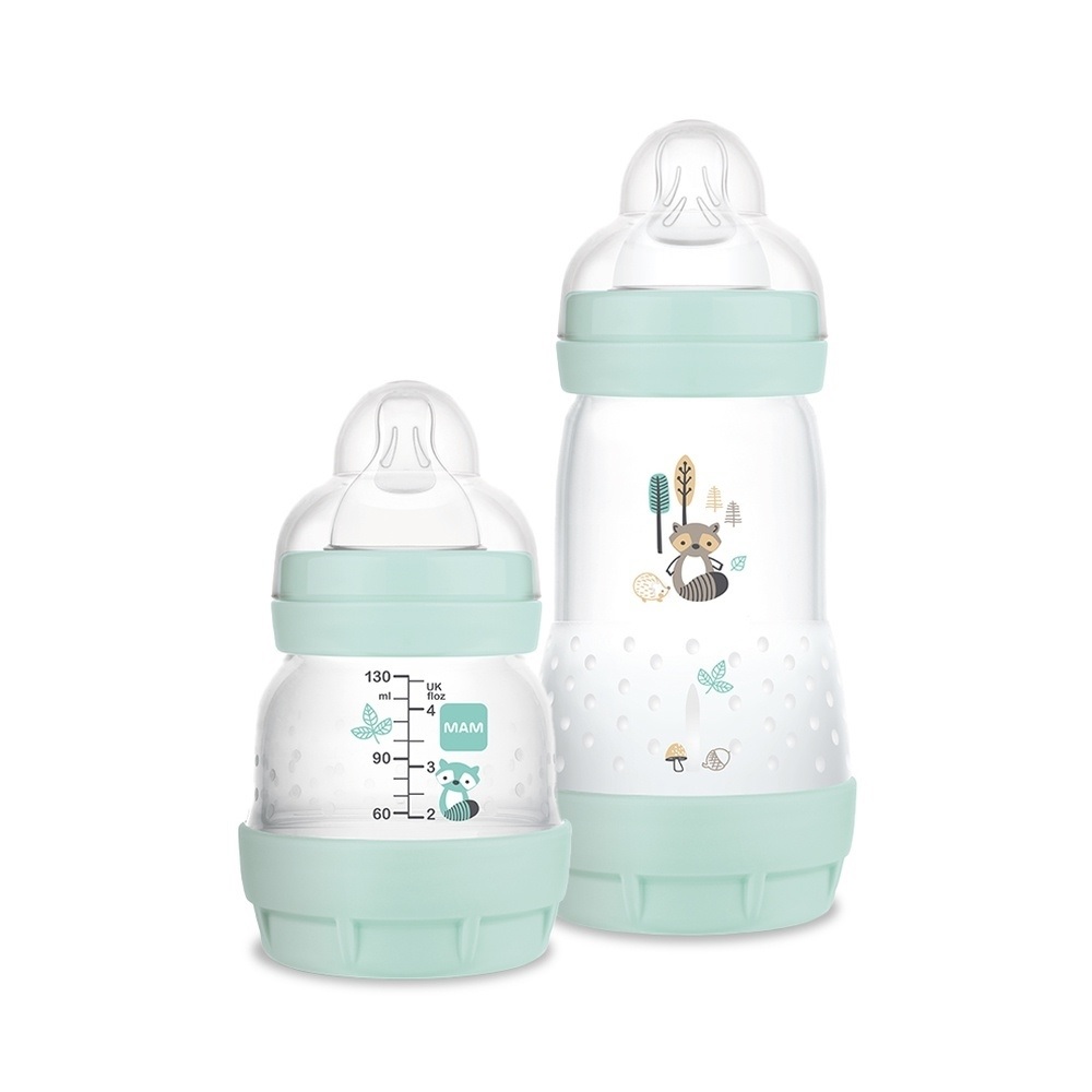 Kit Mam Mamadeira Easy Start Azul 130ml + 260ml 0+ meses - HiperABC