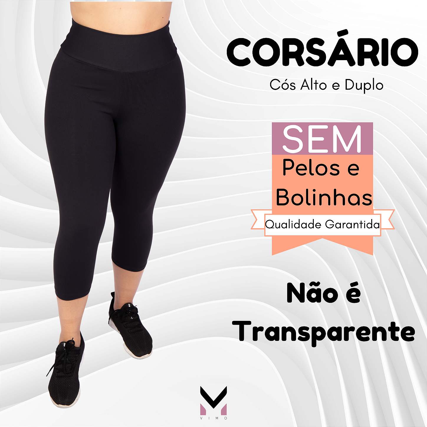 Calça Capri Legging Lisa Plus Size Poliamida Preta G4