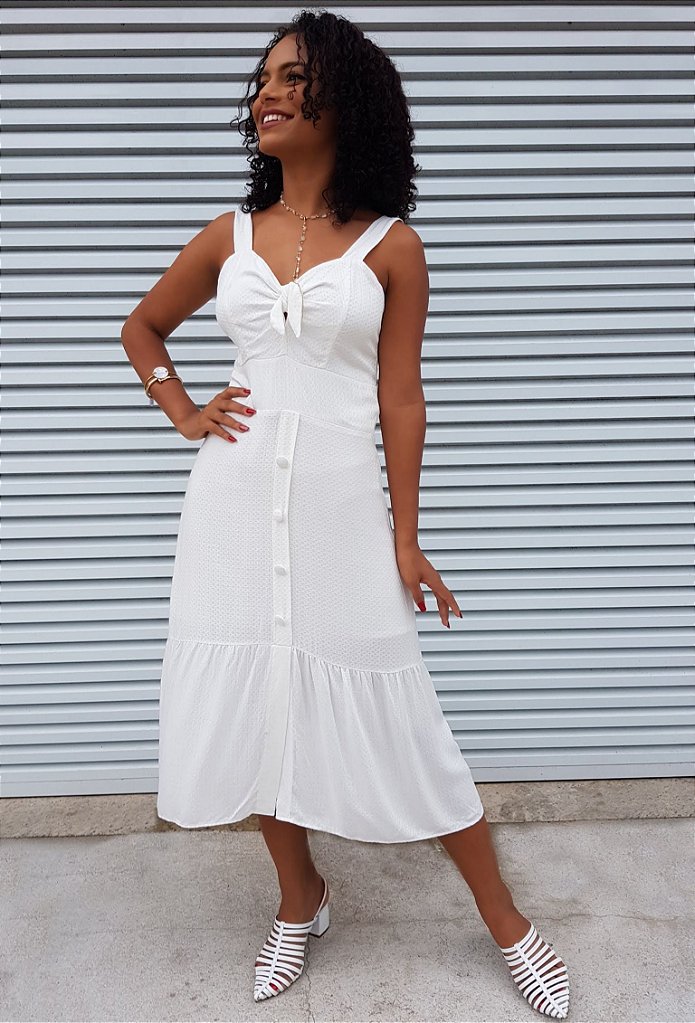 vestidos midi branco