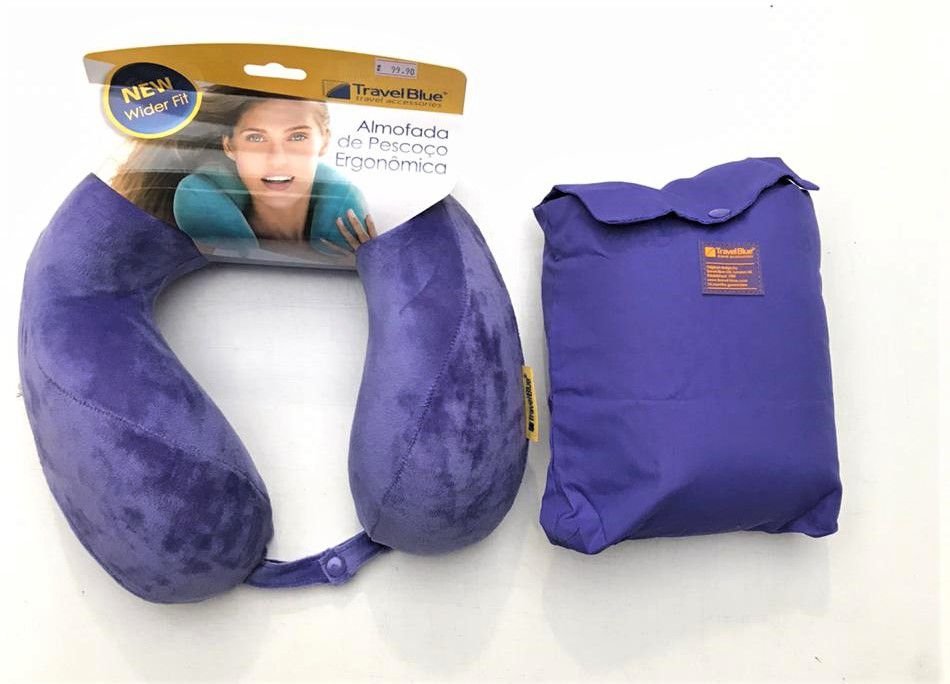 Almofada de pescoço ergonômica - Travel blue - KEEKY - Capa para mala,  almofadas, bandanas, acessórios para viagem, moda.