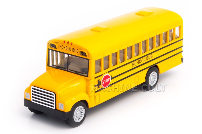 Miniatura Colecionável Ônibus Escolar Amarelo 1/62 Kinsfun