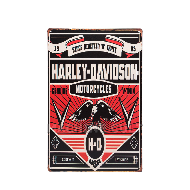 Placa Decorativa em Metal - Harley-Davidson Garage - Machine Cult |  Miniaturas de Moto e Decoração Vintage