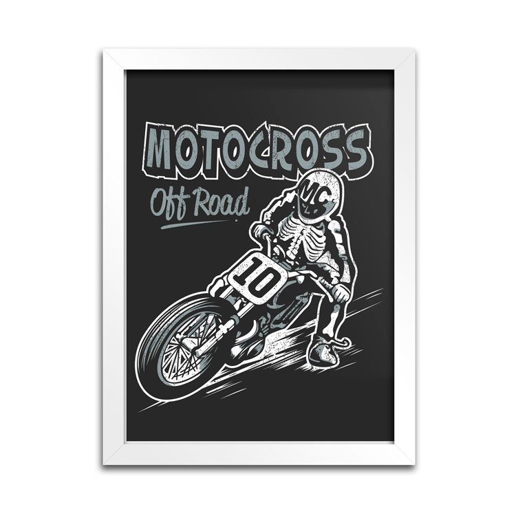 Moto, Quadro em MDF na cor preta com desenho de Moto Cross.…