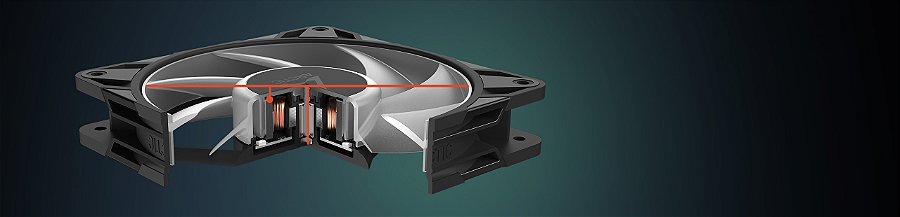 Cooler FAN ARCTIC P12 Pro A-RGB LN 120mm Preto, ACFAN00344A — Balanceamento automatizado