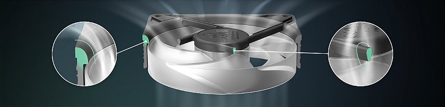 Kit 3x Cooler FAN ARCTIC P12 Pro Reverse A-RGB 120mm Preto, ACFAN00333A — Aerodinâmica otimizada (3)