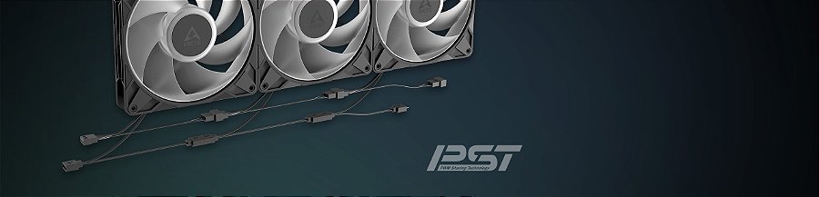 Kit 3x Cooler FAN ARCTIC P14 Pro A-RGB 140mm Preto, ACFAN00320A — PST: controle sincronizado por PWM