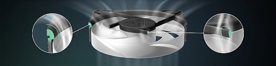 Cooler FAN ARCTIC P14 Pro Reverse A-RGB 140mm Preto, ACFAN00323A — Aerodinâmica otimizada (2)