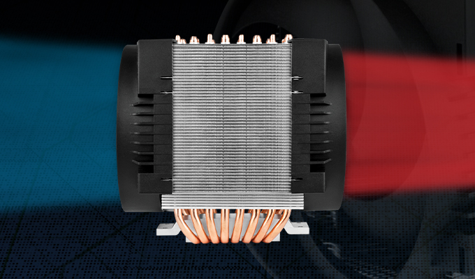 Cooler para Processador ARCTIC Freezer 4U-M Rev. 2 Preto Intel/AMD, ACFRE00133B — Ventoinhas em configuração push-pull