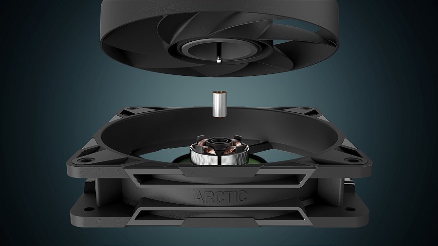 Kit 5x Cooler FAN ARCTIC P12 Pro LN 120mm Preto, ACFAN00349A — Projeto otimizado de eixo e rolamento (FDB)