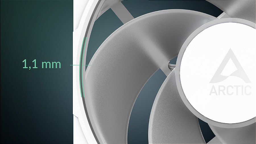 Cooler FAN ARCTIC P12 Pro Reverse A-RGB 120mm Branco, ACFAN00325A — Folga mínima para eficiência máxima