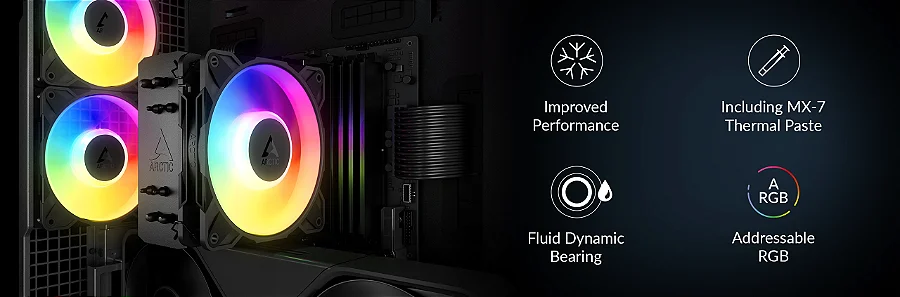 Cooler para Processador ARCTIC Freezer 36-S A-RGB Preto Intel/AMD, ACFRE00198A — Cooler para Processador ARCTIC Freezer 36-S A-RGB Preto Intel/AMD, ACFRE00198A