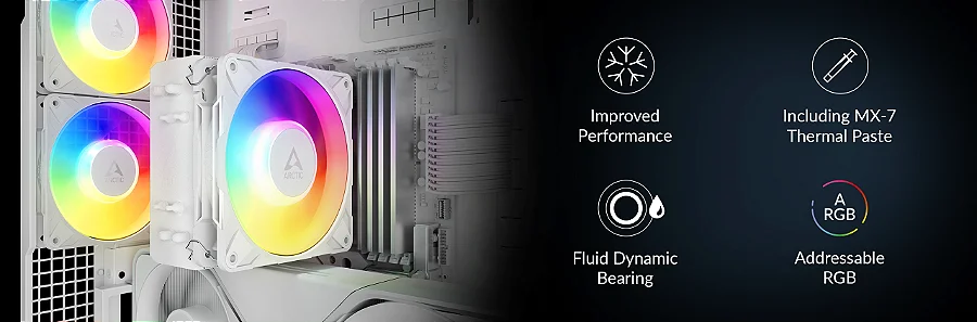 Cooler para Processador ARCTIC Freezer 36-S A-RGB Branco Intel/AMD, ACFRE00199A — Cooler para Processador ARCTIC Freezer 36-S A-RGB Branco Intel/AMD, ACFRE00199A