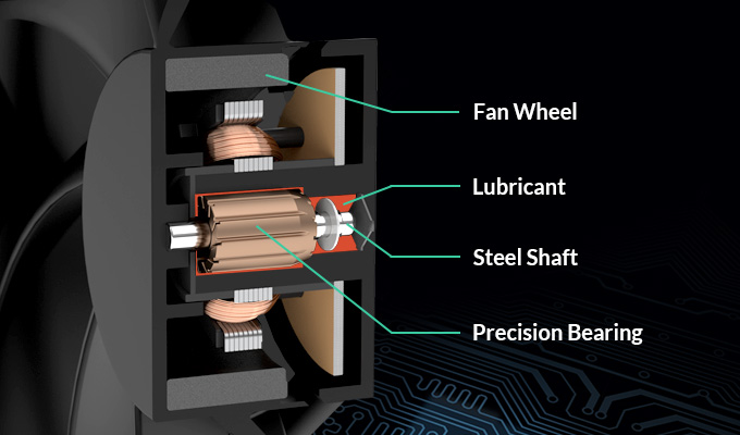 Cooler FAN ARCTIC P14 SLIM PWM PST 140mm Preto, ACFAN00268A — Rolamento de bucha de alto padrão