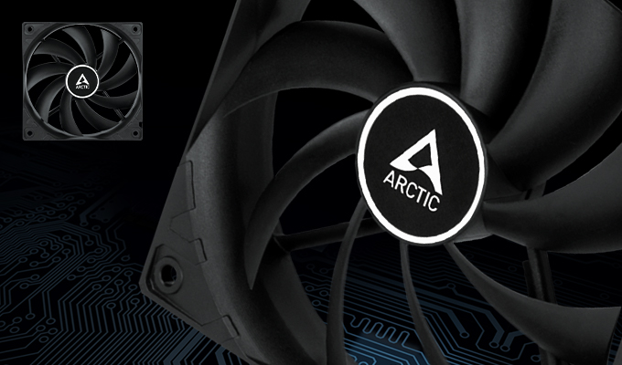 Cooler FAN ARCTIC F12 PWM PST, 120mm, Preto, ACFAN00200A — Desenho de pás para ventilação silenciosa e eficiente