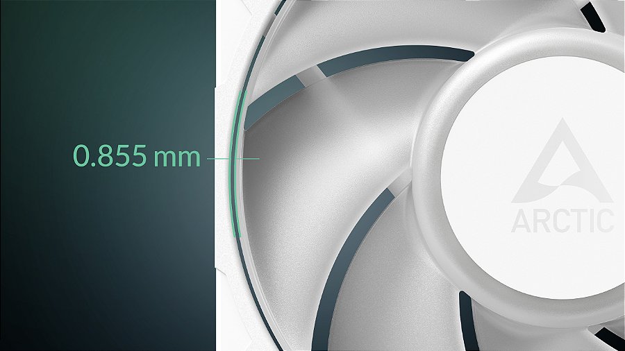 Cooler FAN ARCTIC P12 Pro PWM 120mm ARGB Branco, ACFAN00311A — Folga mínima para eficiência máxima