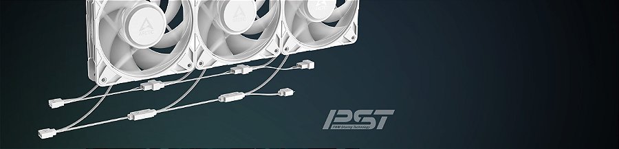 Cooler FAN ARCTIC P12 Pro PWM 120mm ARGB Branco, ACFAN00311A — PST: controle sincronizado por PWM