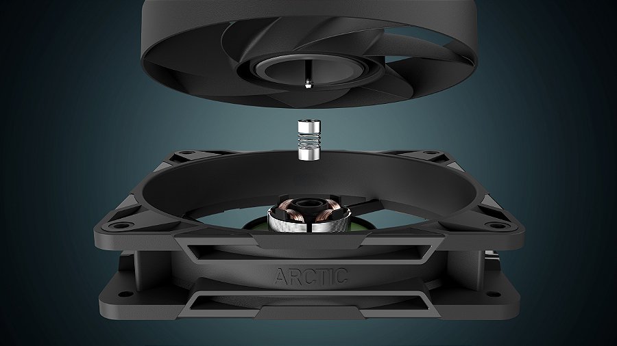 Cooler FAN ARCTIC P12 Pro PST CO PWM 120mm Preto, ACFAN00312A — Rolamento de esferas duplo com eixo estendido