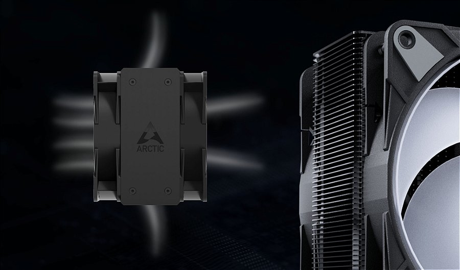 Cooler para Processador ARCTIC Freezer 36 A-RGB (Black), 120mm, Intel/AMD, ACFRE00124A — Aletas abertas na lateral